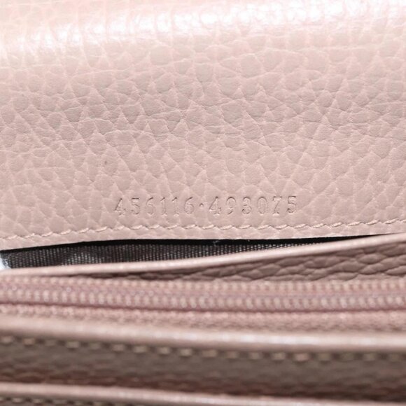 GUCCI GG Marmont Long Wallet Leather Light Brown 456116 Auth 142697 - Picture 13 of 16